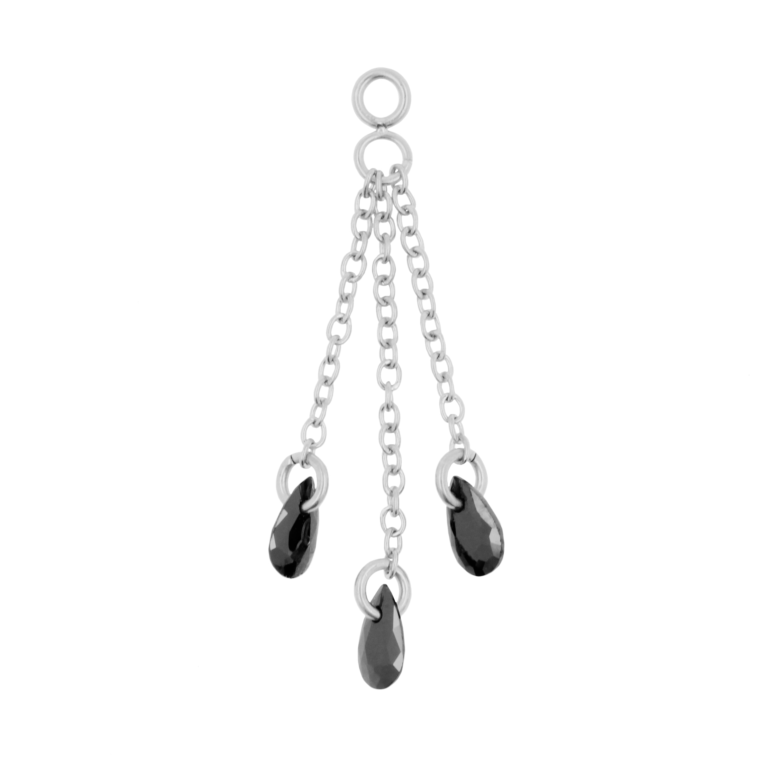 Chirurgisch Stalen Click Ring Box Chains met Ronde Zirkonia’s - Driedubbel - Goud