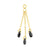 Surgical Steel Click Ring Link Chains with Pear-Shaped Cubic Zirconia Stones - Triple - Gold