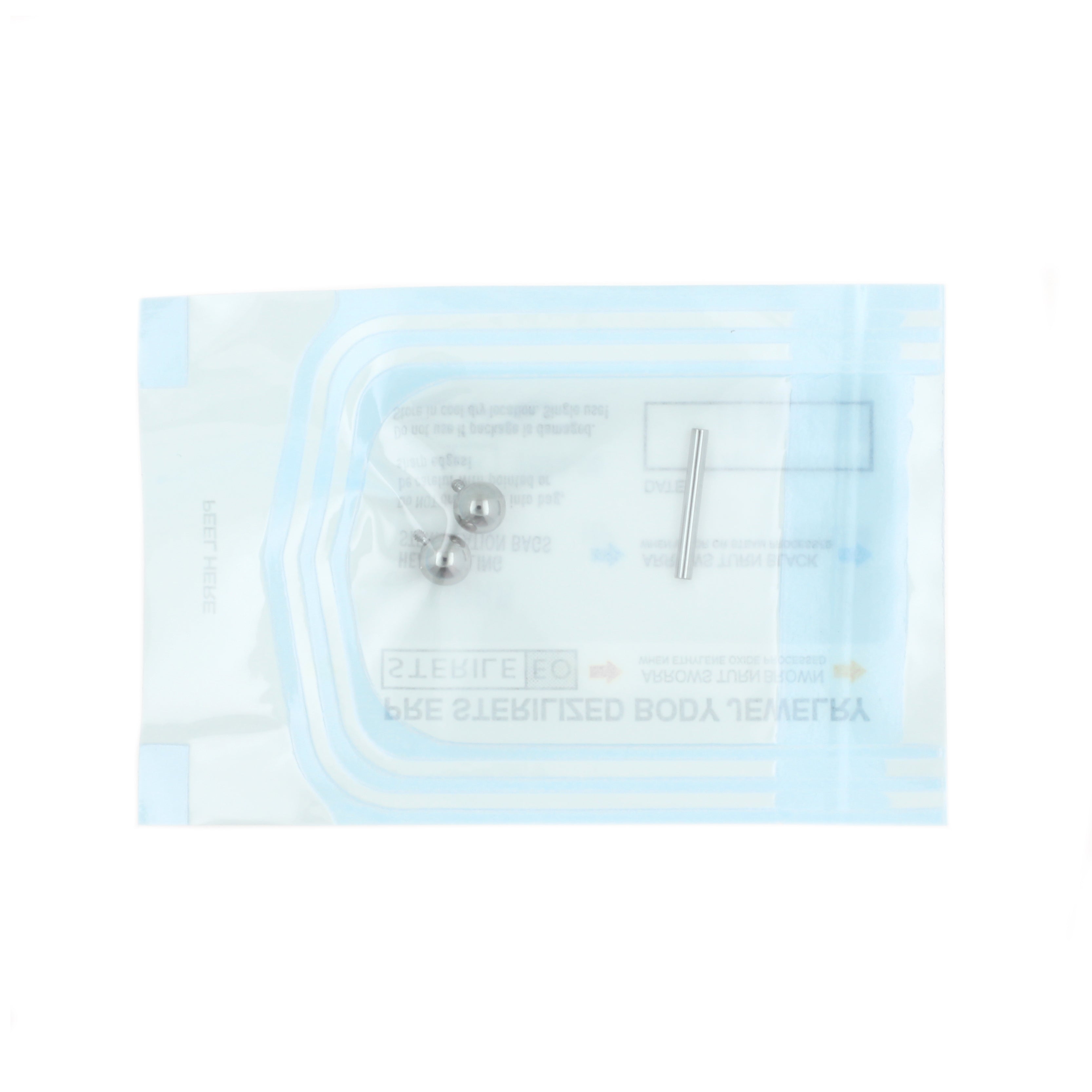 Titanium Barbell - Gesteriliseerd (10 stuks) Zilver