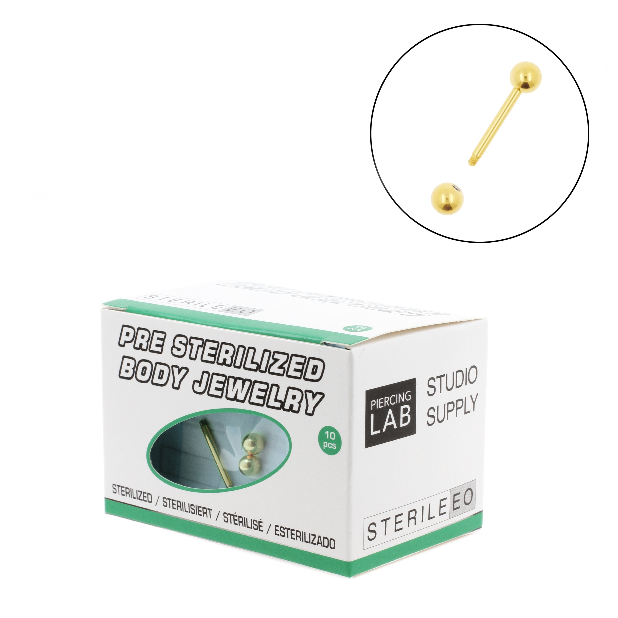 Titanium Barbell - Sterilized 10 pieces Gold