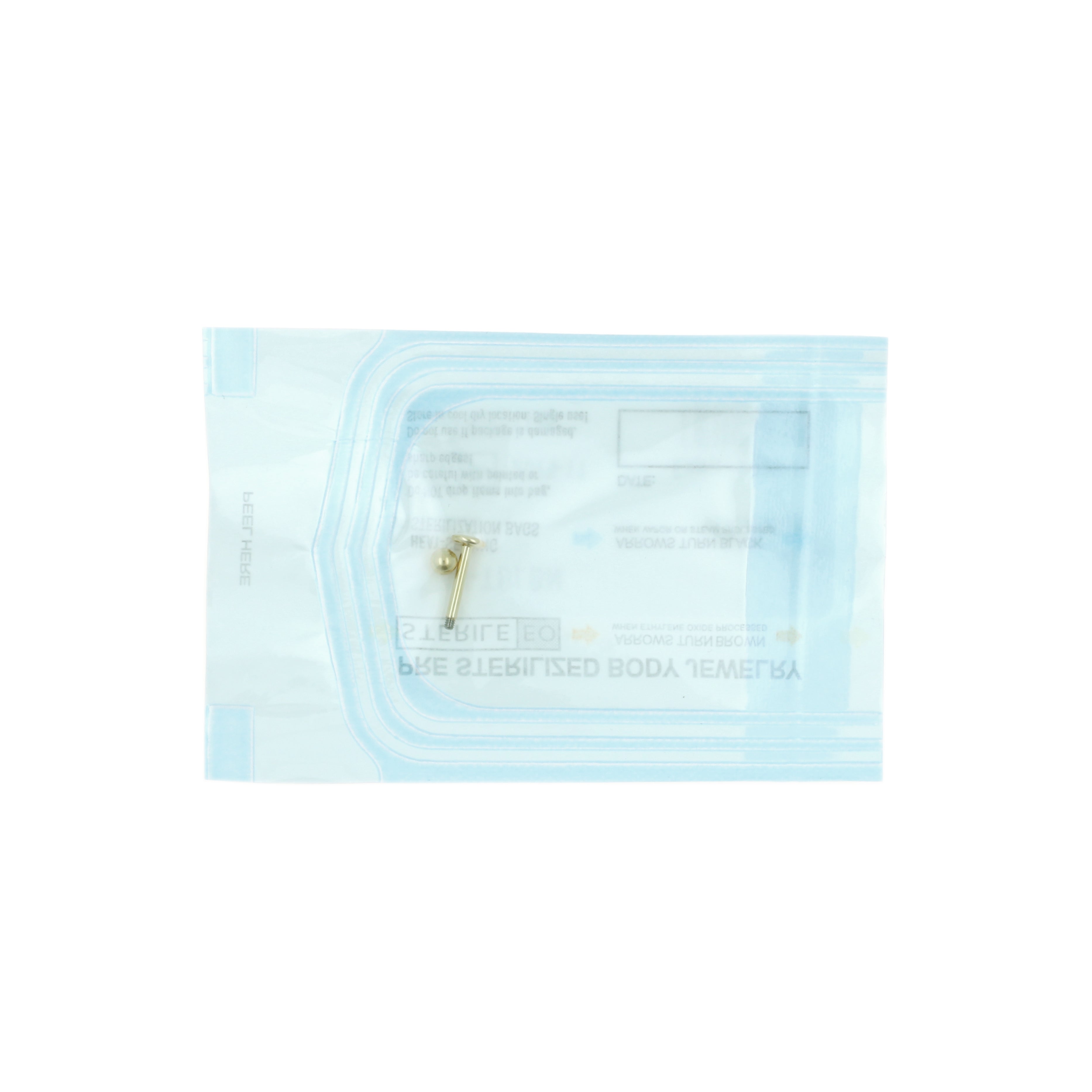 Titanium Labret Stud - Sterilized (10 pcs) Gold