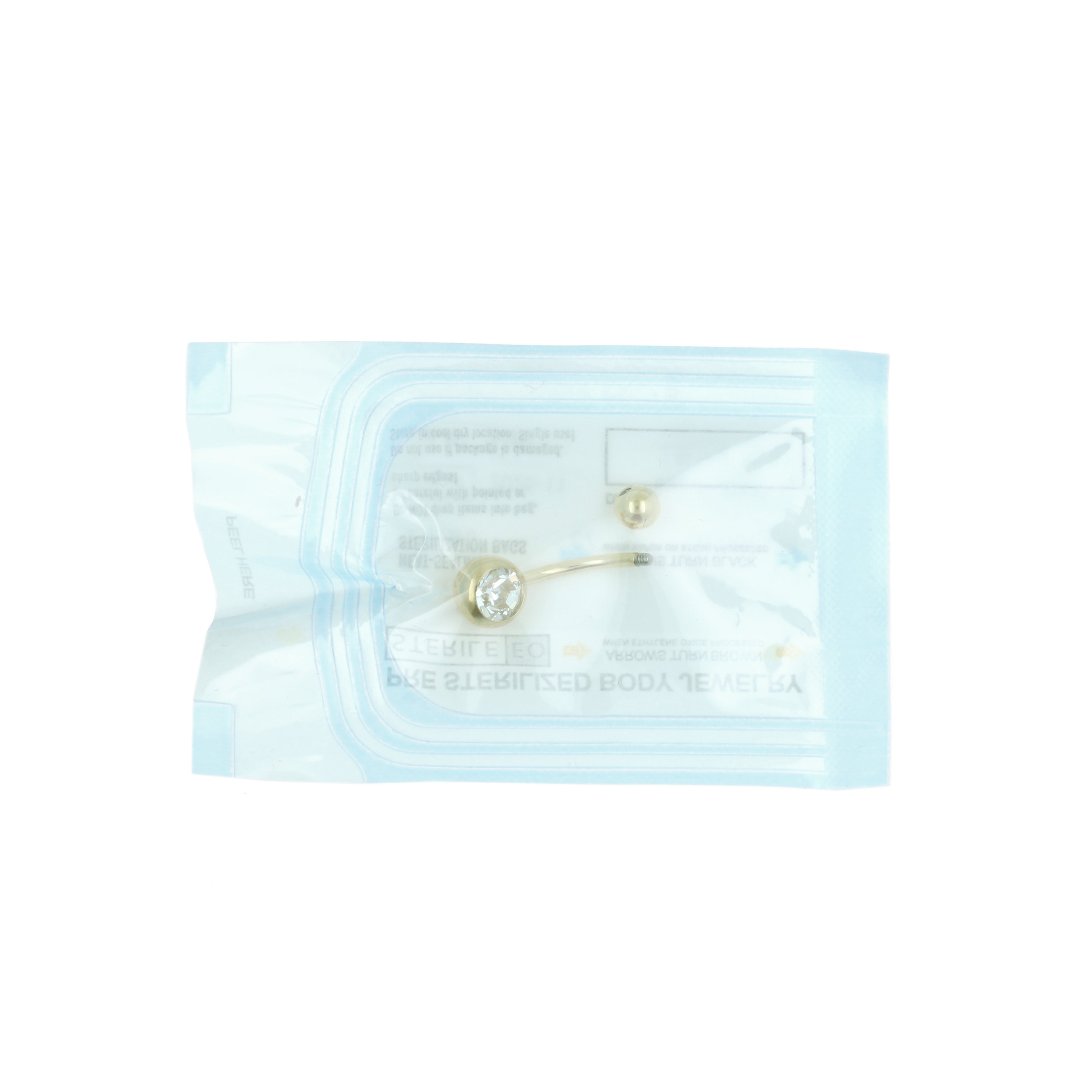 Titanium Zirconia Belly Button Piercings - Sterilized (10 pcs) Gold