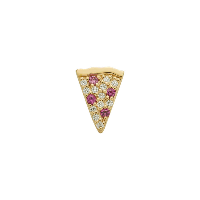 14 Karaats Gouden Pizzapunt Met Robijn