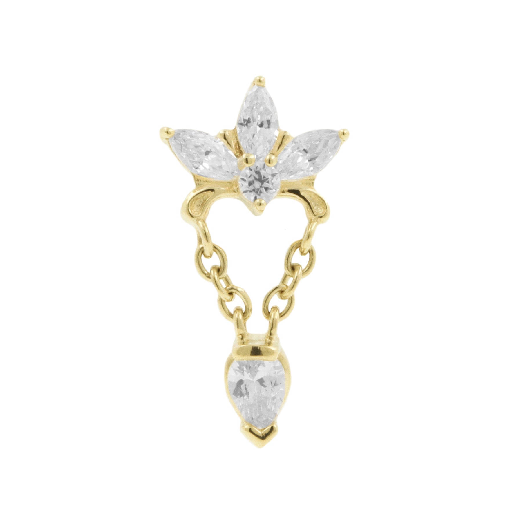 14 Karaats Gouden Marquise Zirkonia Hanger