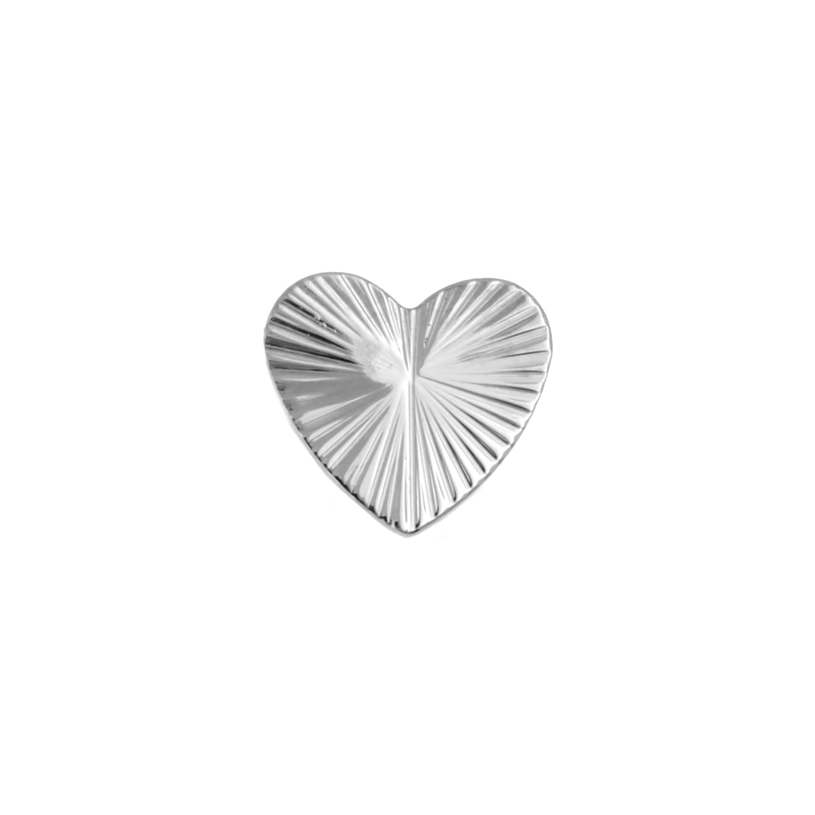 Titanium Sunburst Heart Zilver