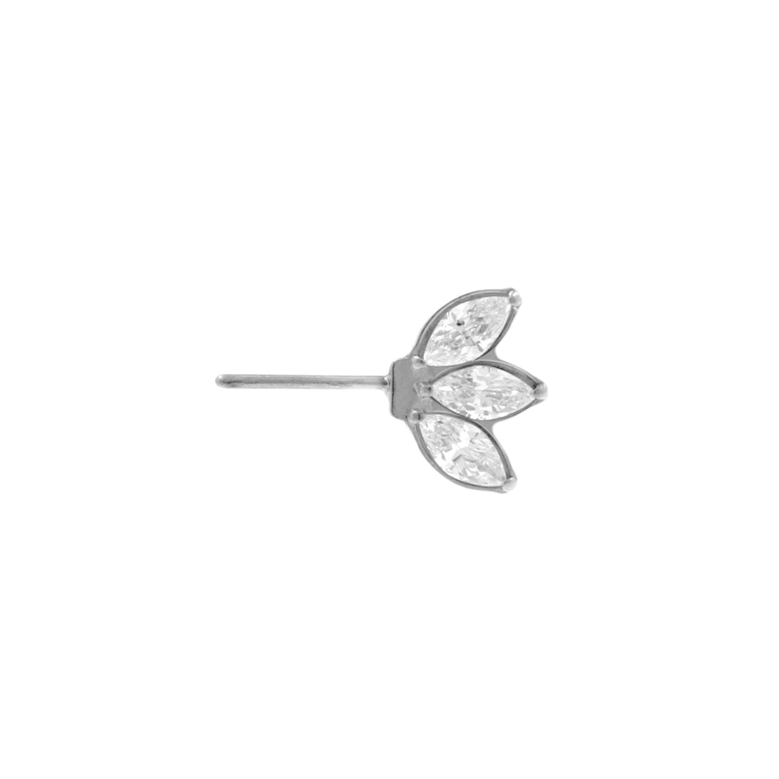 Titanium Zirconia Marquise Nipple Cluster - Silver