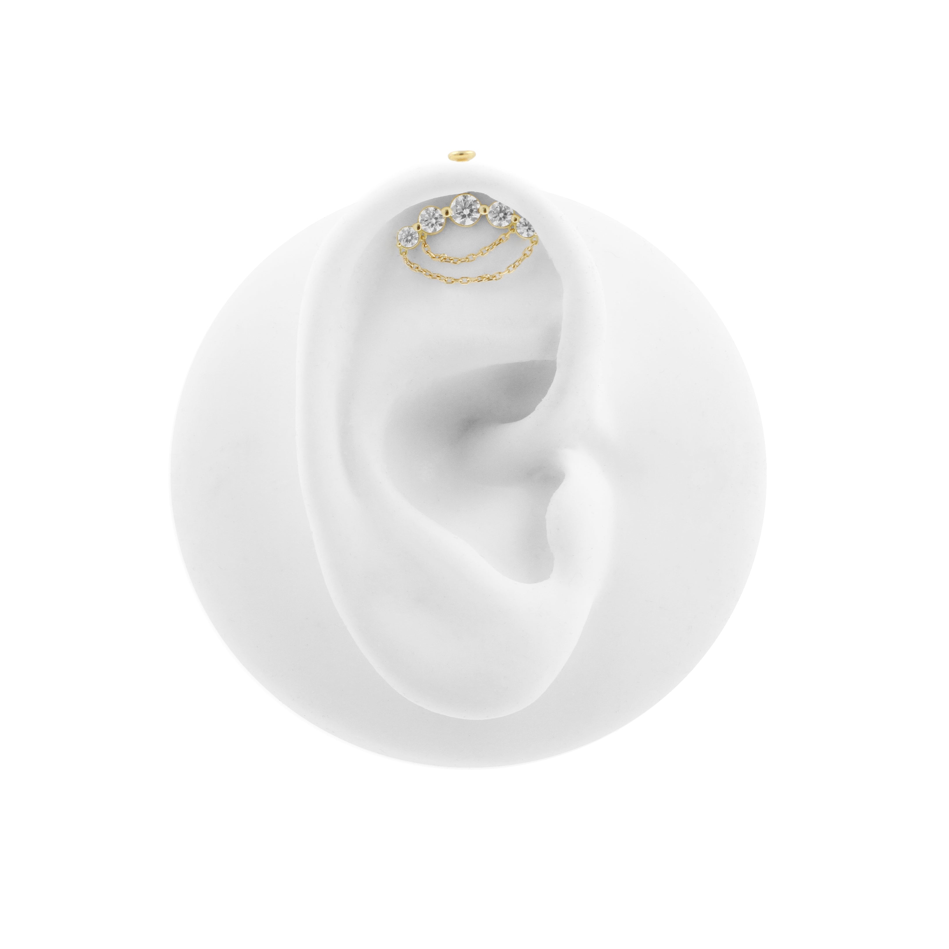 18 Karat Gold Vertical Helix - Zirconia Tiara