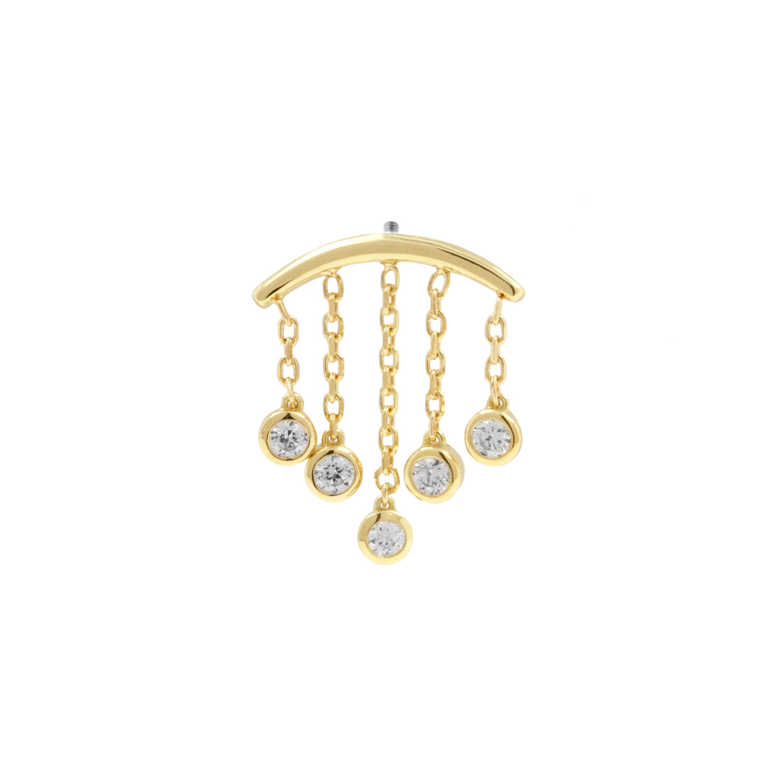 18 Karat Gold Vertical Helix - Zirconia Dangles