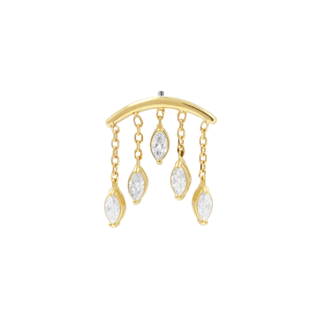 18 Karat Gold Vertical Helix - Zirconia Dangles