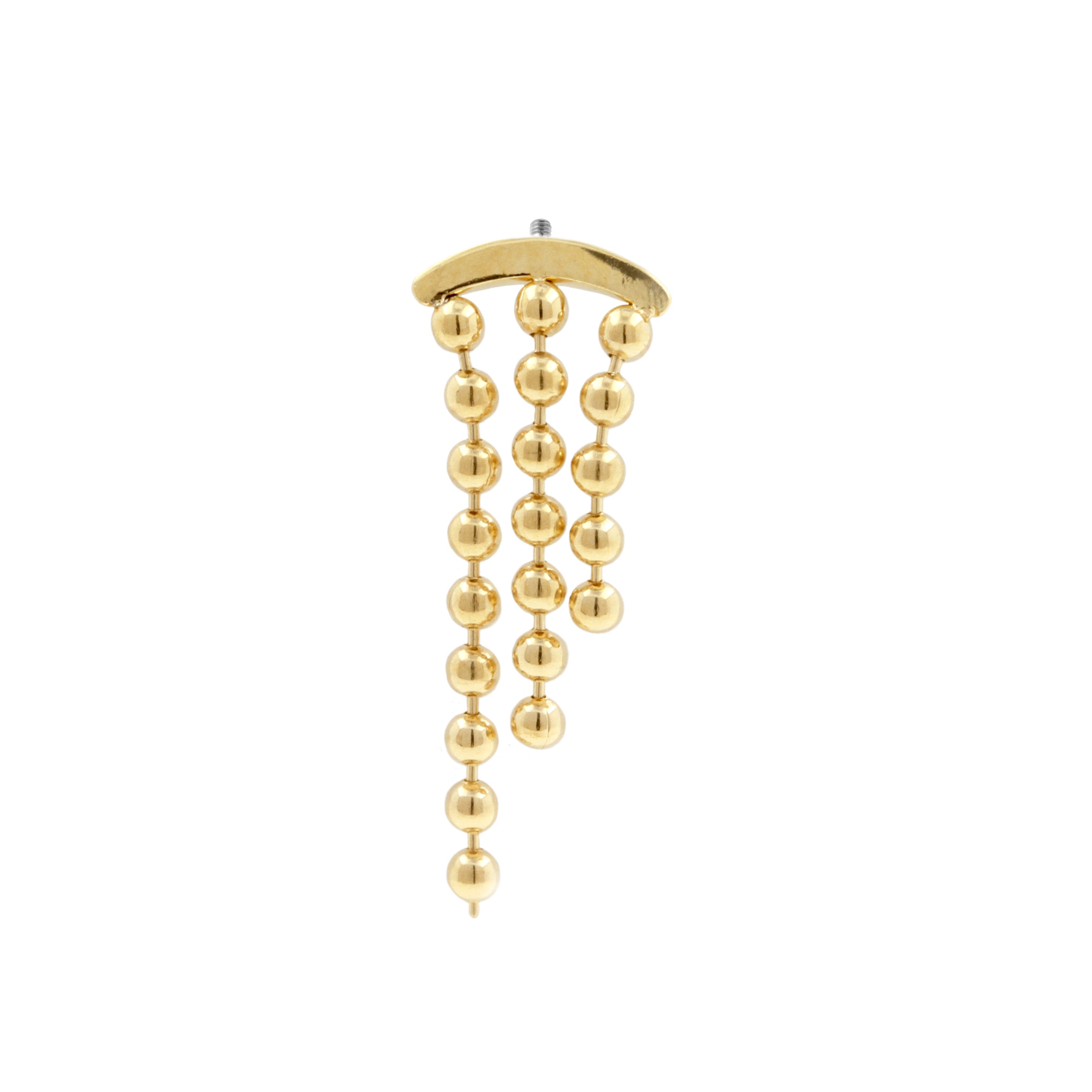 18 Karat Gold Vertical Helix - Ball Chain