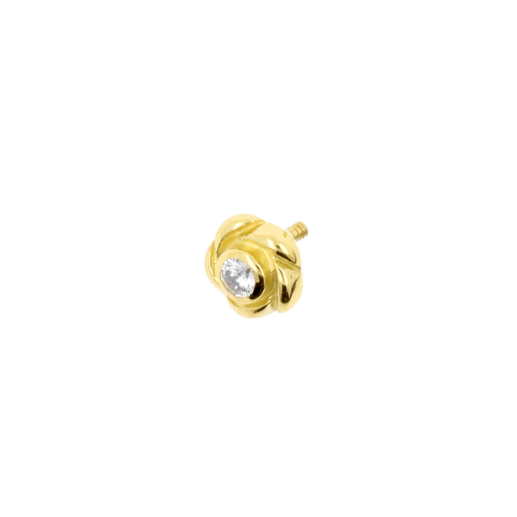 18 Karat Gold Zirconia Rose