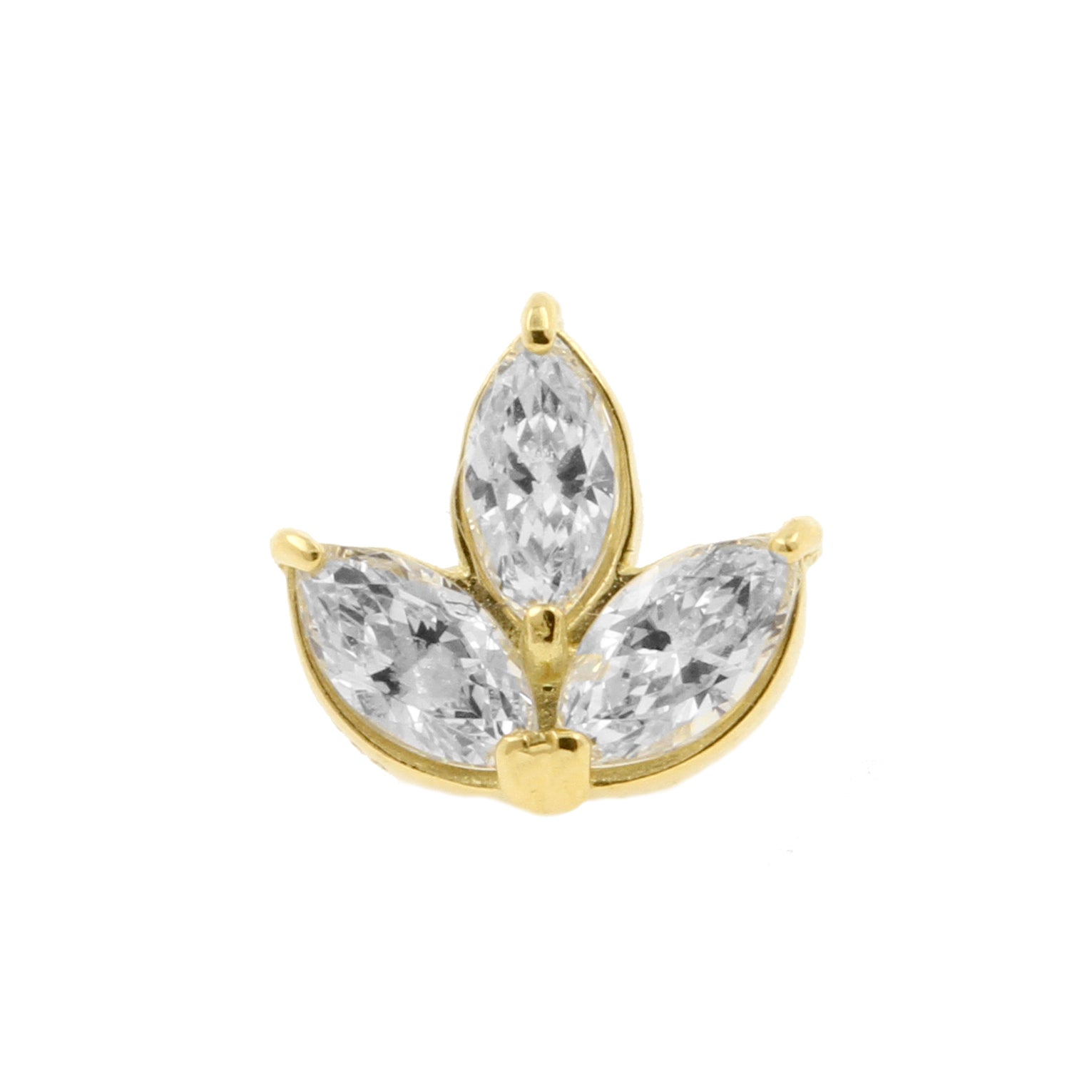 18 Karat Gold Marquise Zirconia Cluster