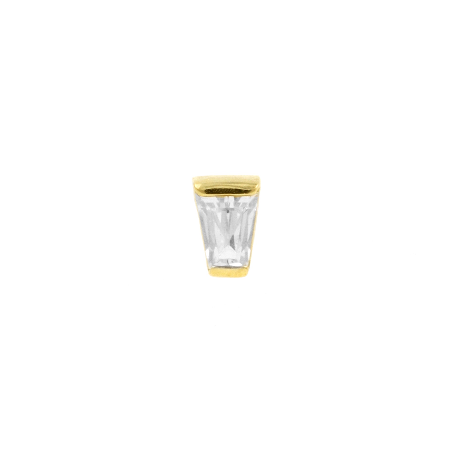 18 Karat Gold Zirconia Trapezoid