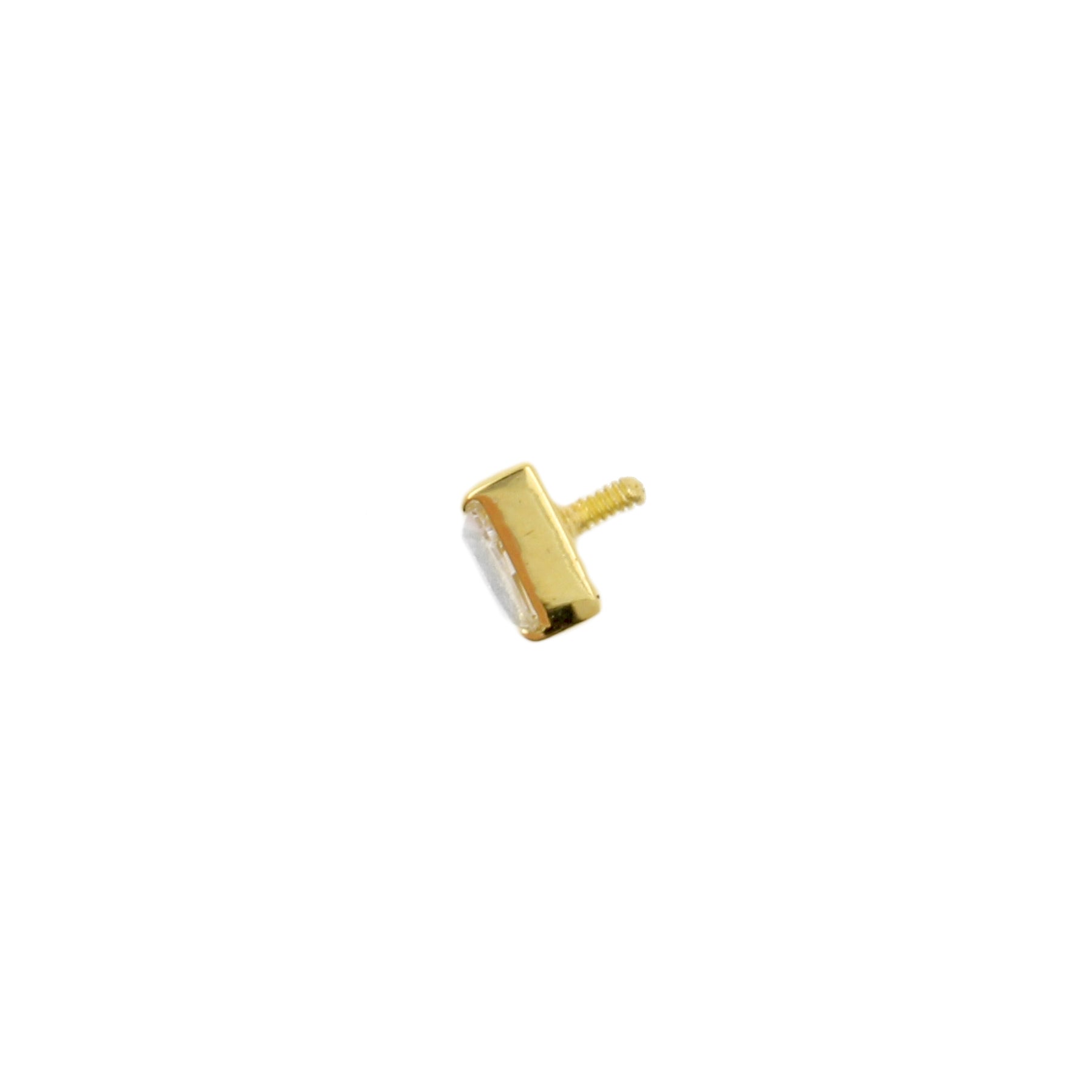 18 Karat Gold Zirconia Trapezoid
