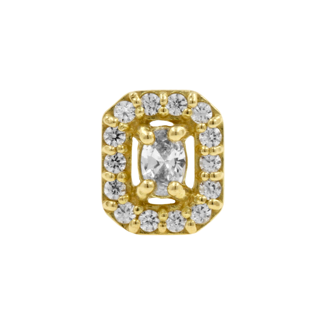 18 Karaats Gouden Zirkonia Multi Rectangle