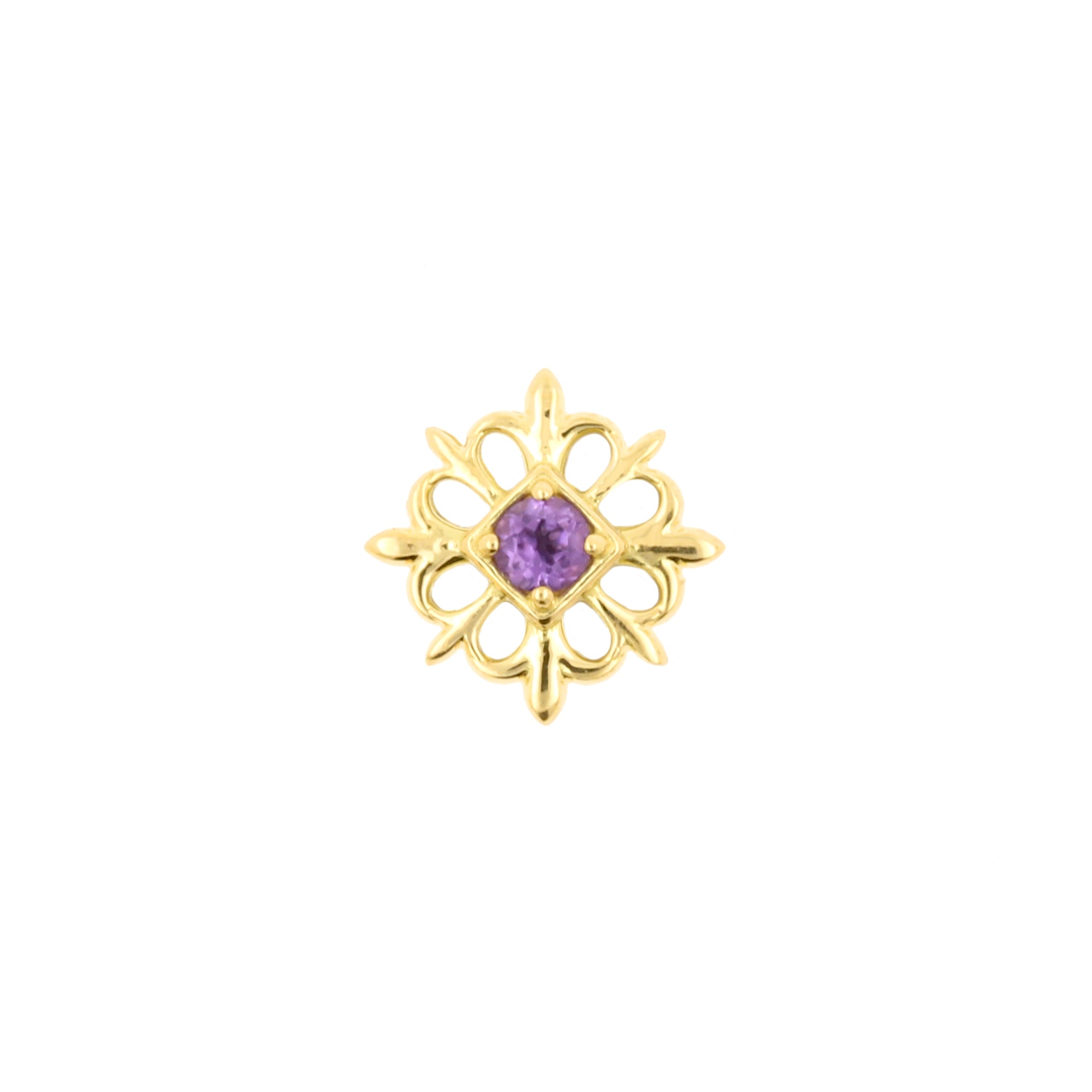 18 Karaats Gouden Amethyst Square Rose Amethyst