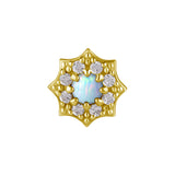 18 Karat Gold Vintage Opal Zirkonia - Stern White Opal
