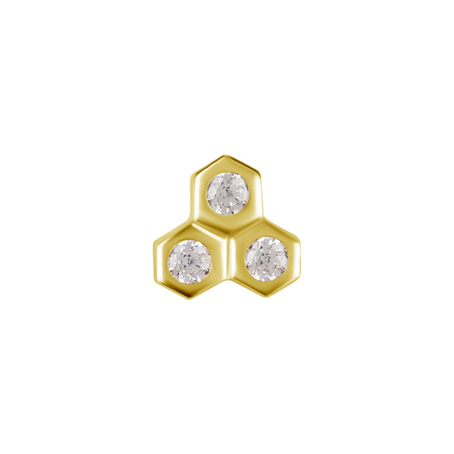 18 Karaats Gouden  Zirkonia Honeycomb