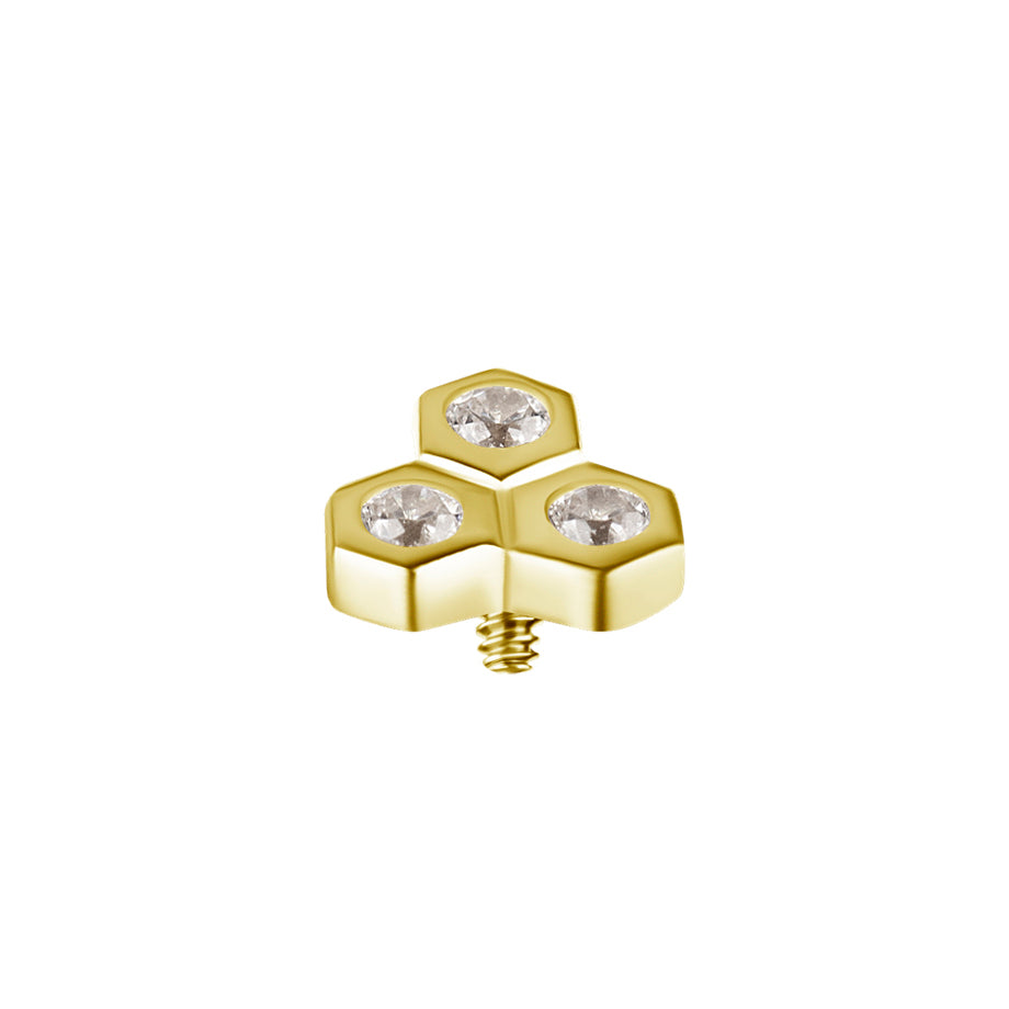 18 Karaats Gouden  Zirkonia Honeycomb