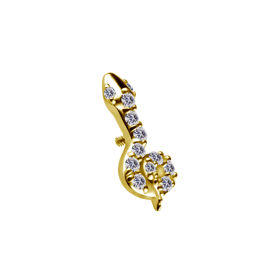 18 Karat Gold Zirconia Snake