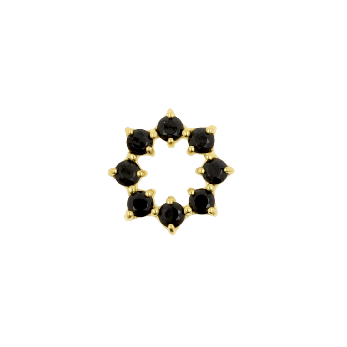 18 Karaats Gouden Click Ring Bedel - Zirkonia Gemmed Ring Black