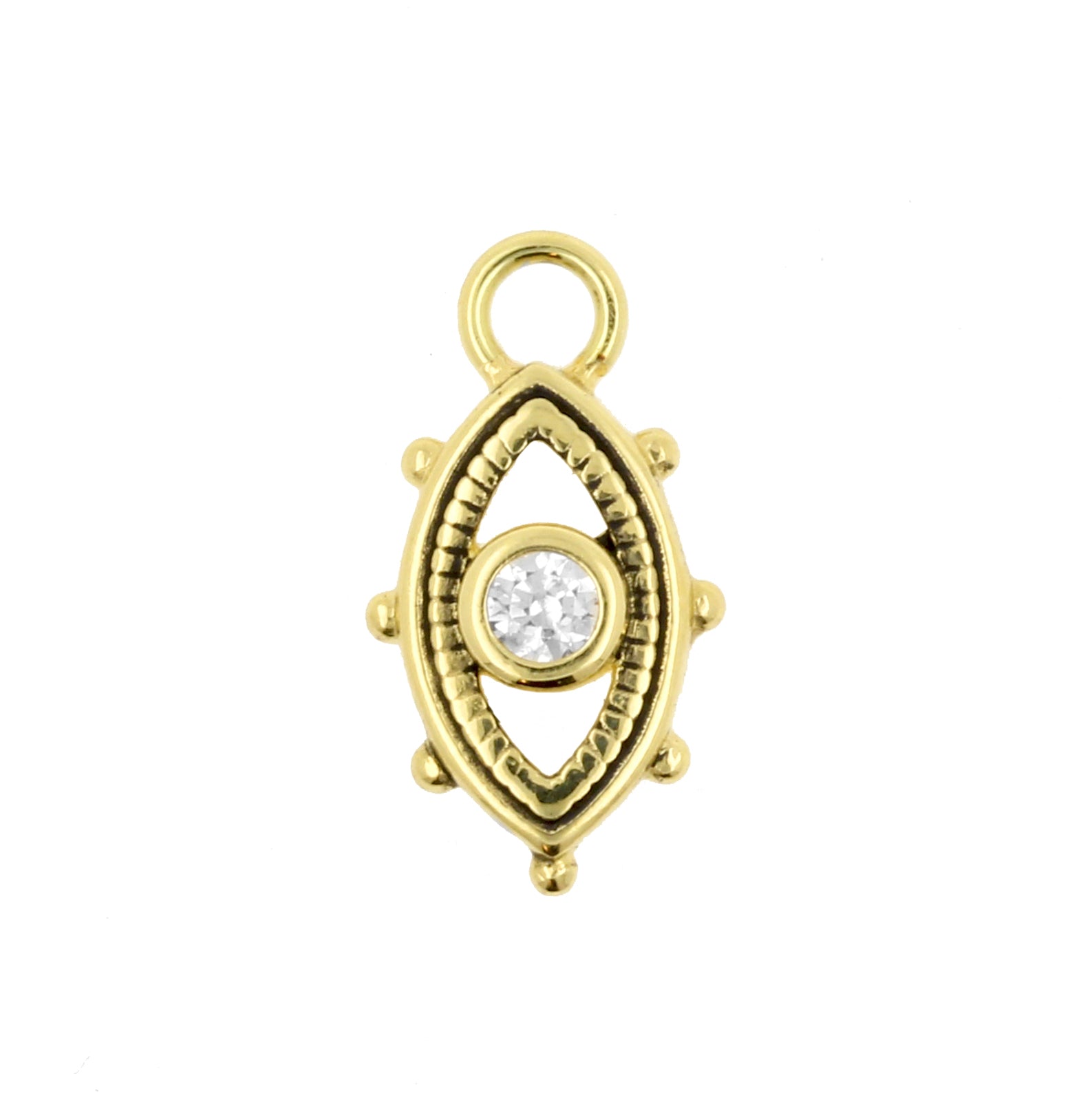18 Karaats Gouden Click Ring Bedel - Zirkonia Eye Goud