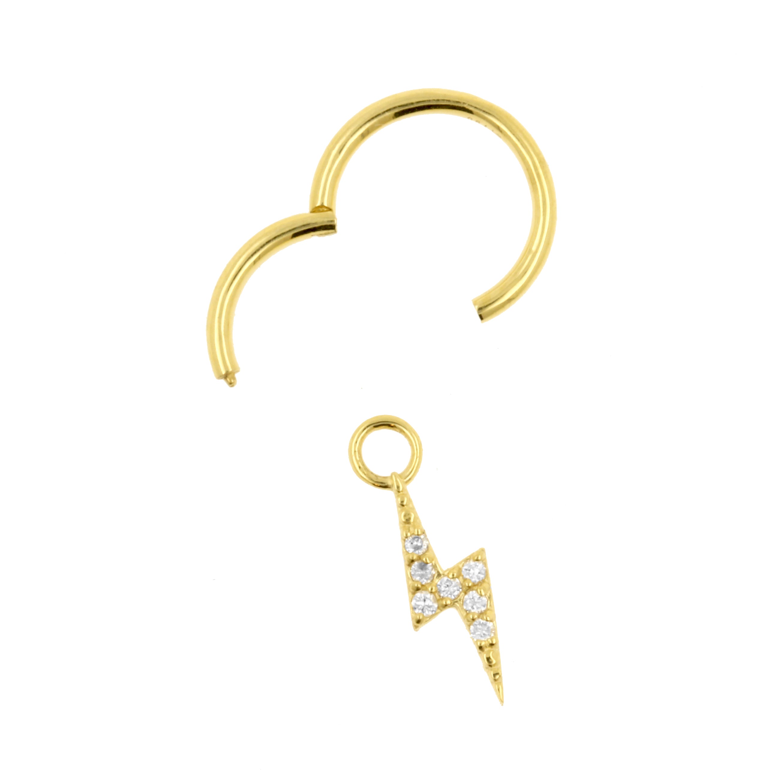 18 Karaats Gouden Click Ring Bedel - Diamant Flash Clear