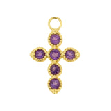 18 Karat Goldanhänger - Kreuz Amethyst