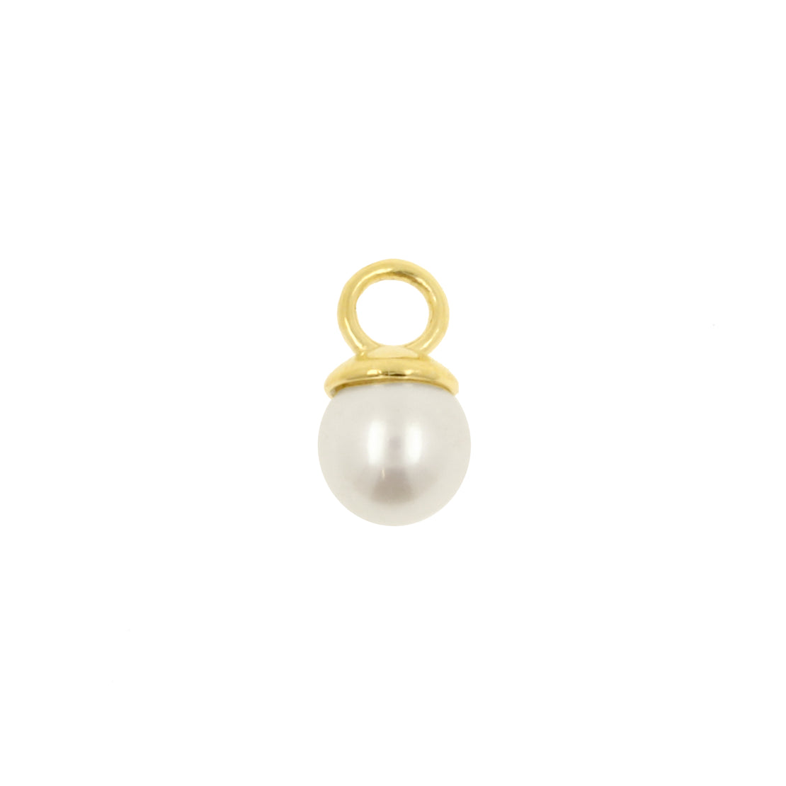18 Karaats Gouden Click Ring Bedel - Zoetwater Parel