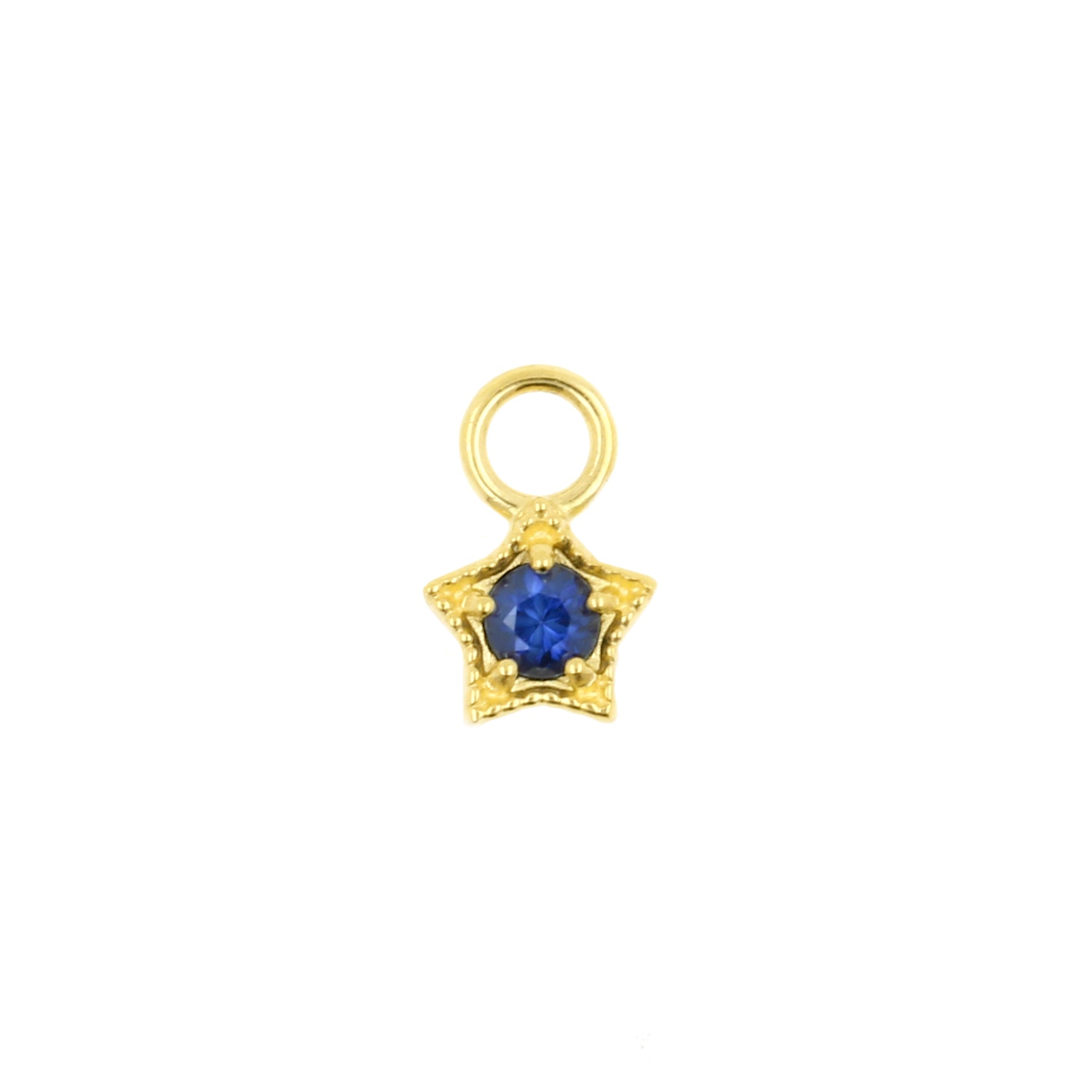 18 Karaats Gouden Click Ring Bedel - Diffusion Sapphire Star Blue