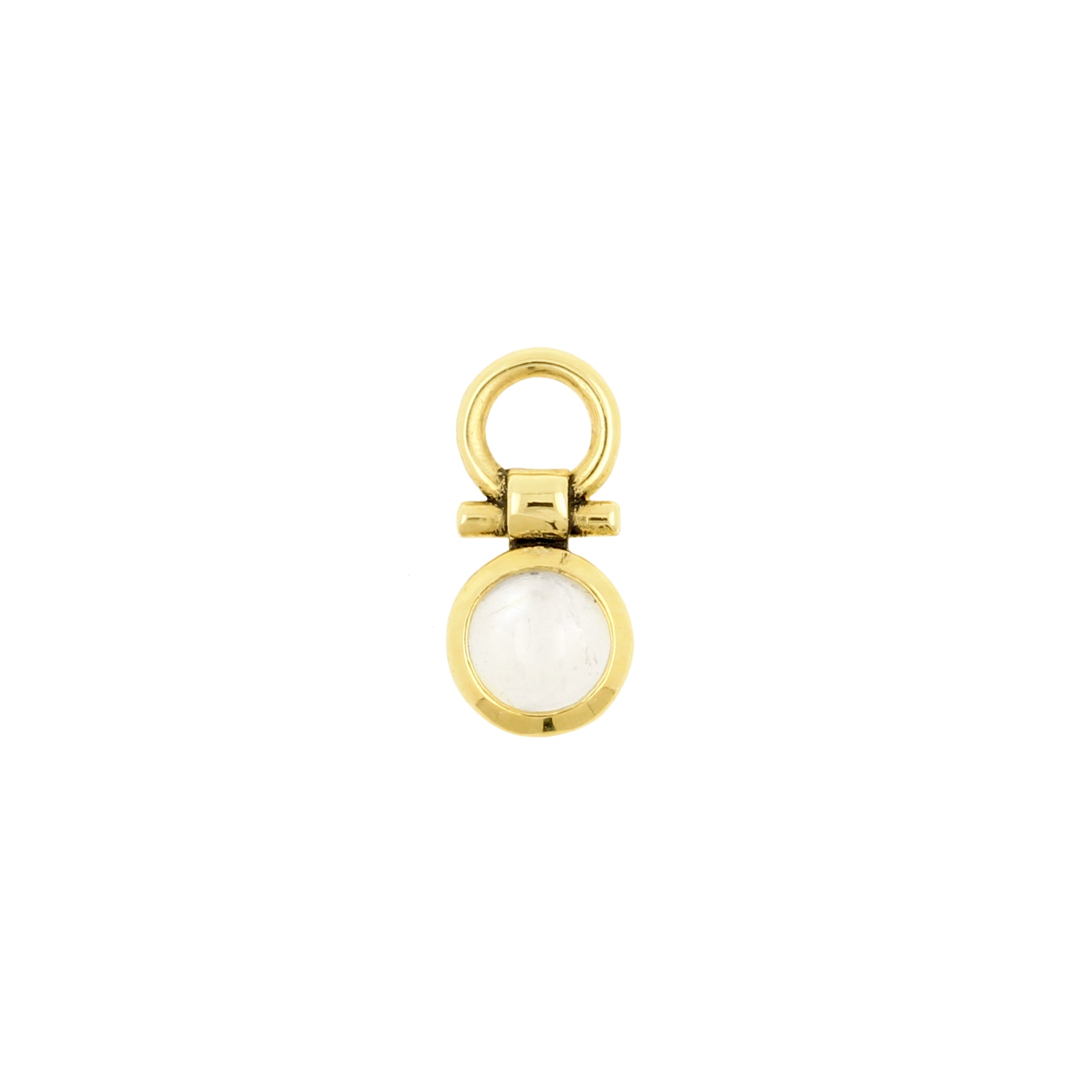18 Karat Gold Click Ring Charm - Moonstone