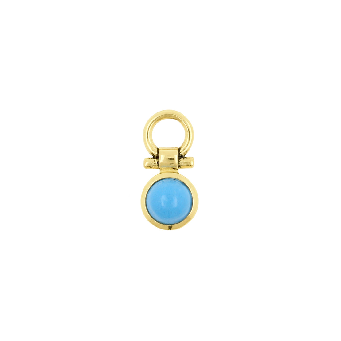 18 Karat Gold Click Ring Charm - Turquoise