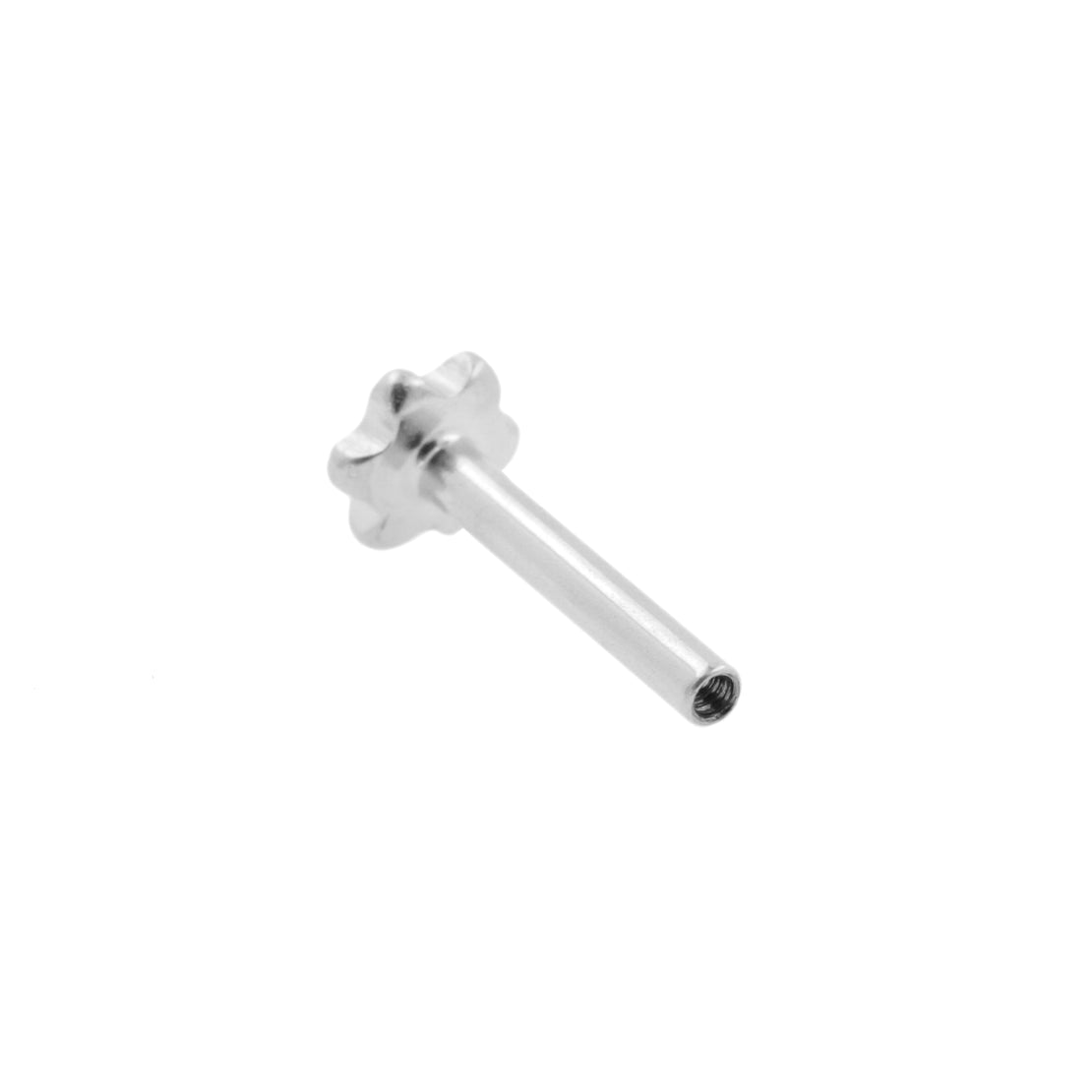 Titanium Flower Flatback Stud Silver