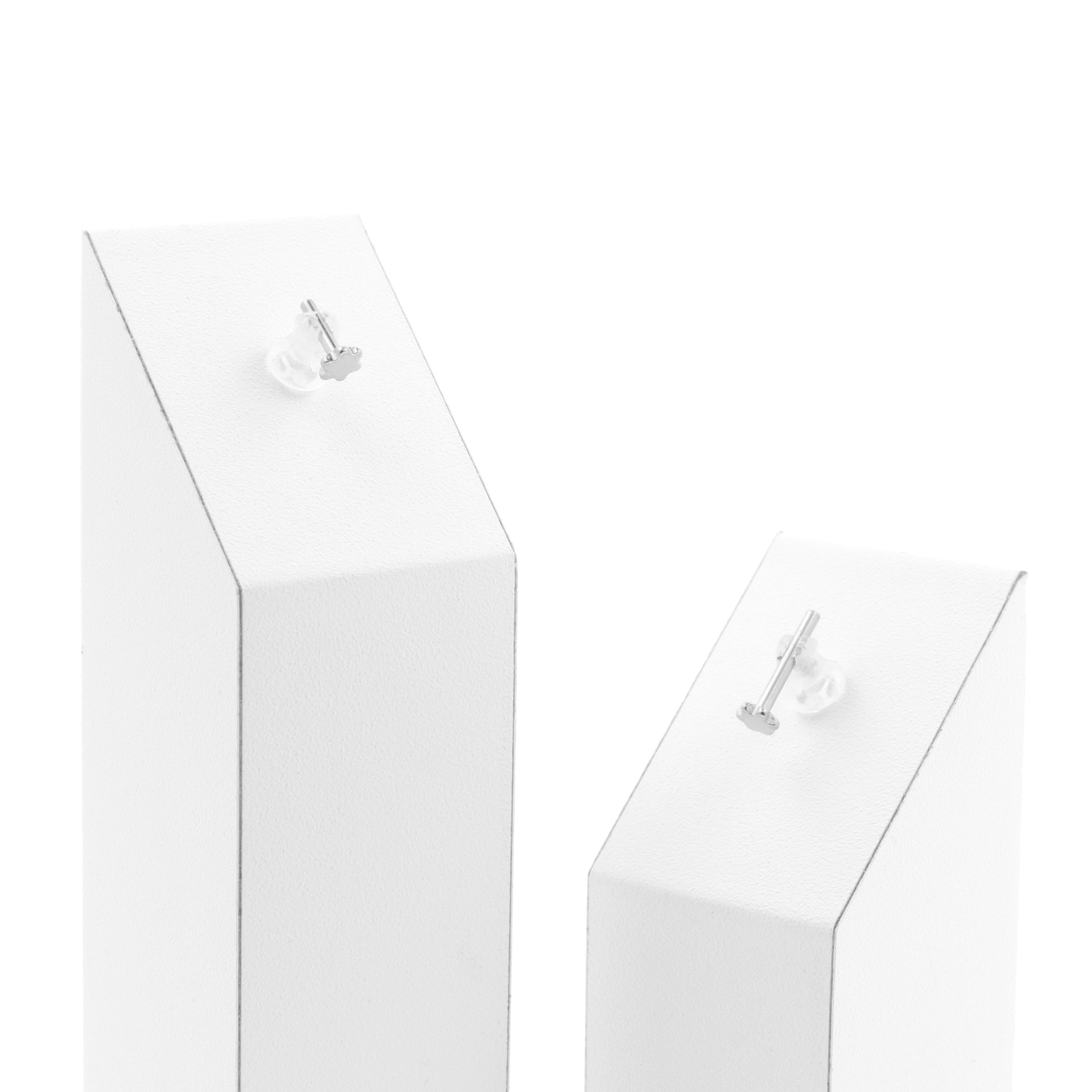 Titanium Flower Flatback Stud Silver