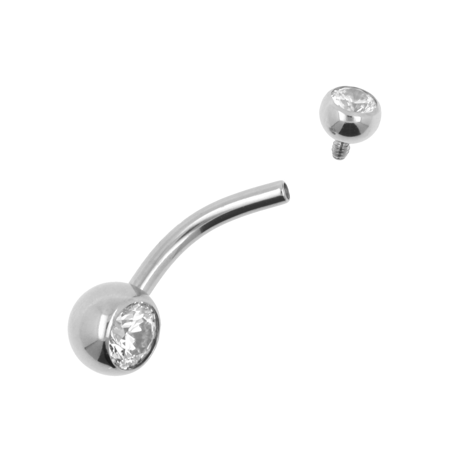 Titanium Banana Met Zirkonia Clear