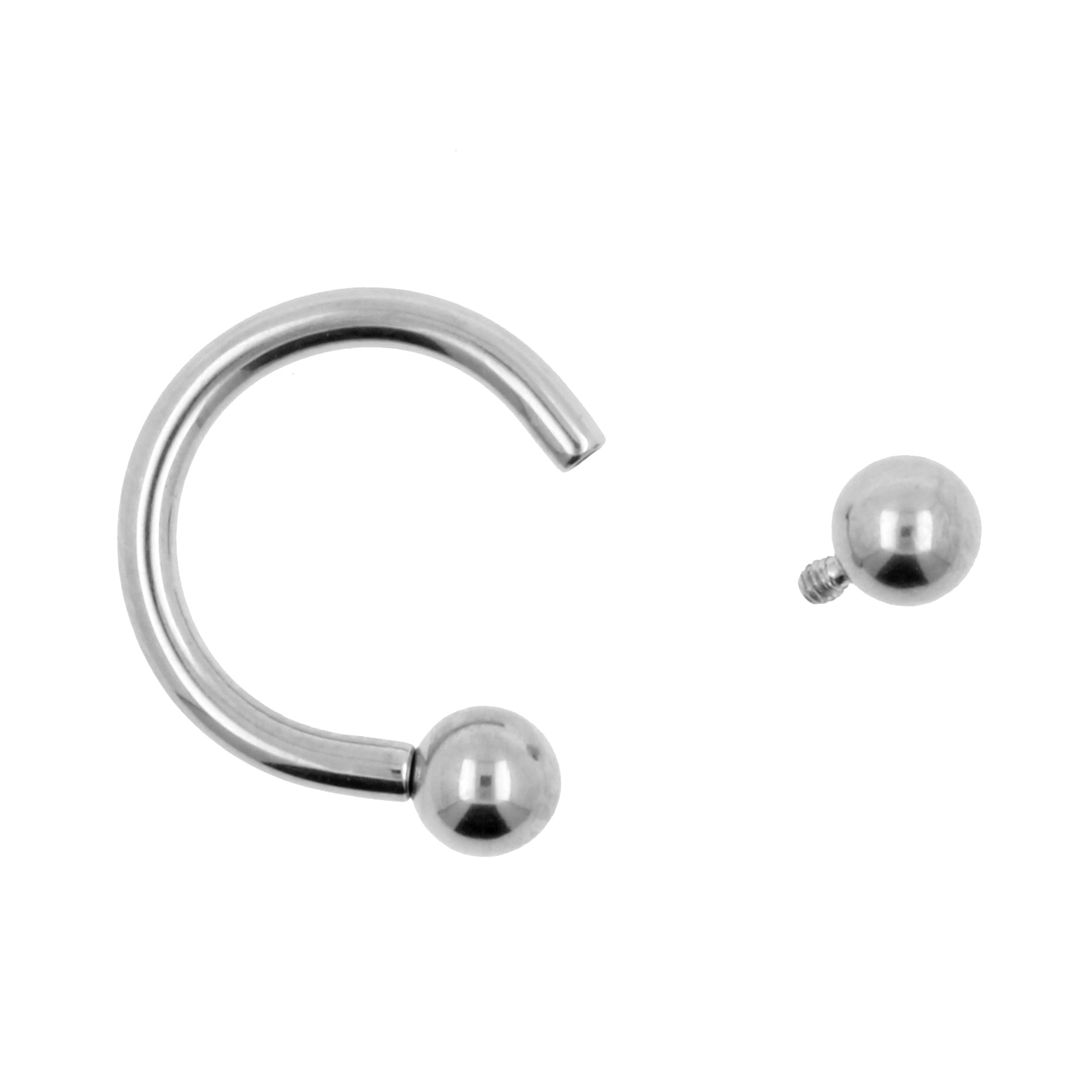 Titanium Circular Barbell Zilver