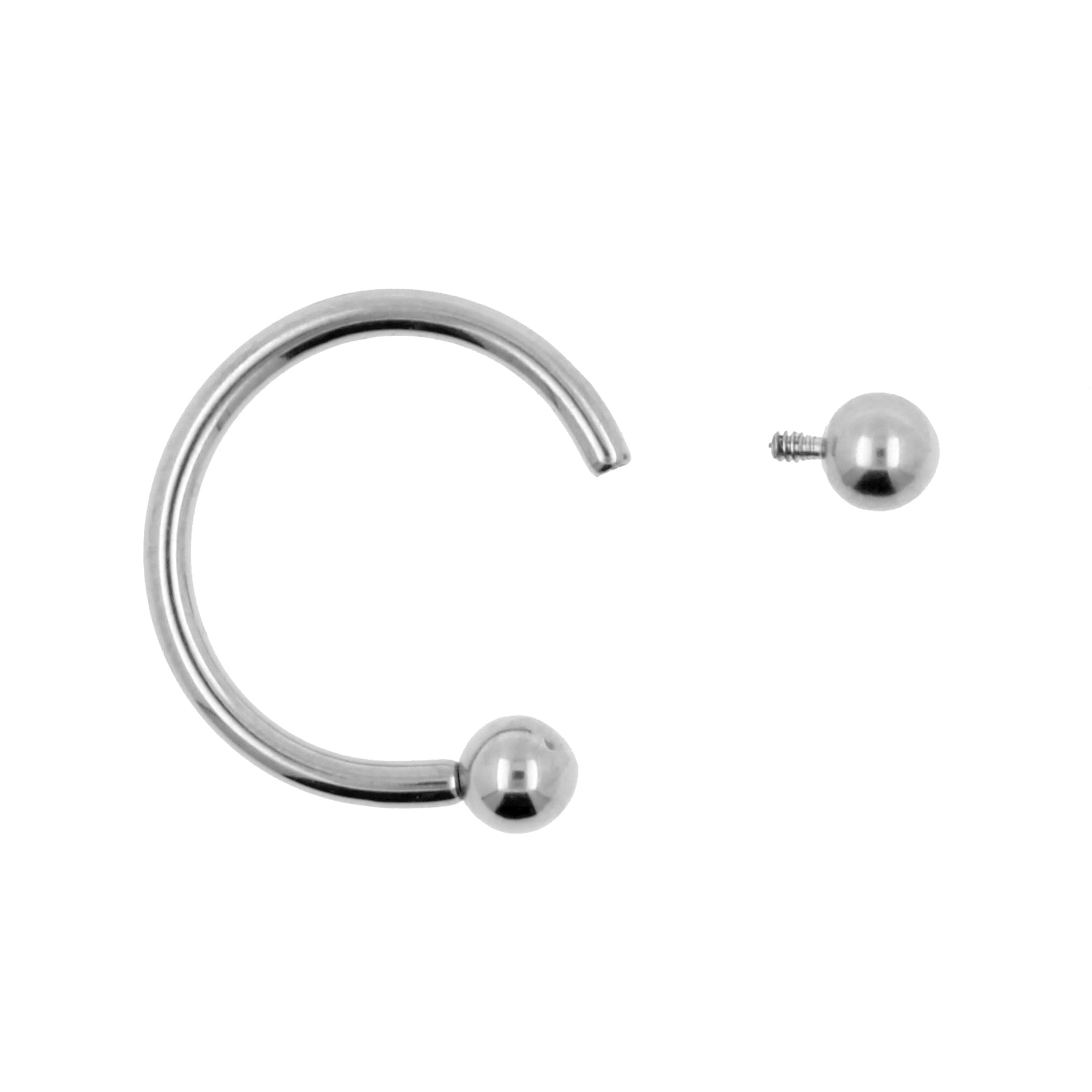 Titanium Circular Barbell Zilver