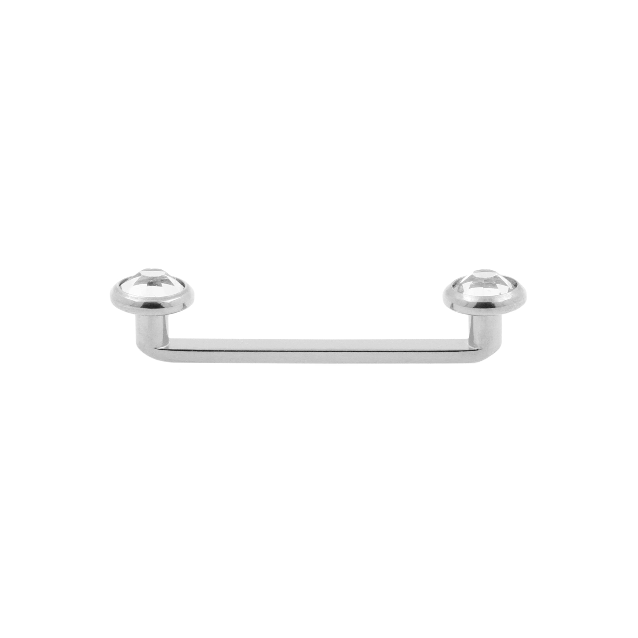 Titanium Platte Surface Barbell met Kristal Zilver