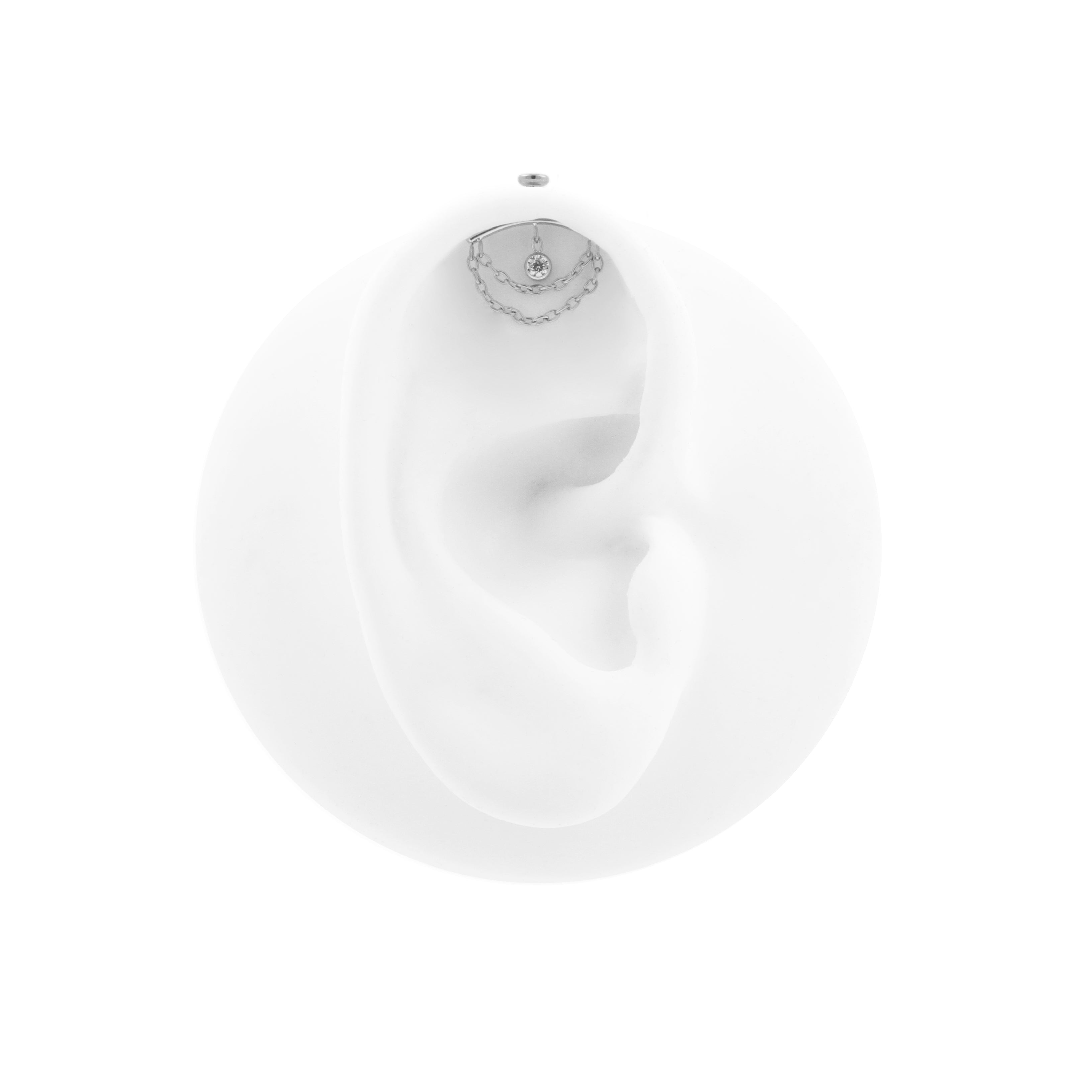 Titanium Vertical Helix Curve With Zirconia Silver