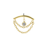 Titanium Vertikale Helix-Curve mit Zirkonia Gold