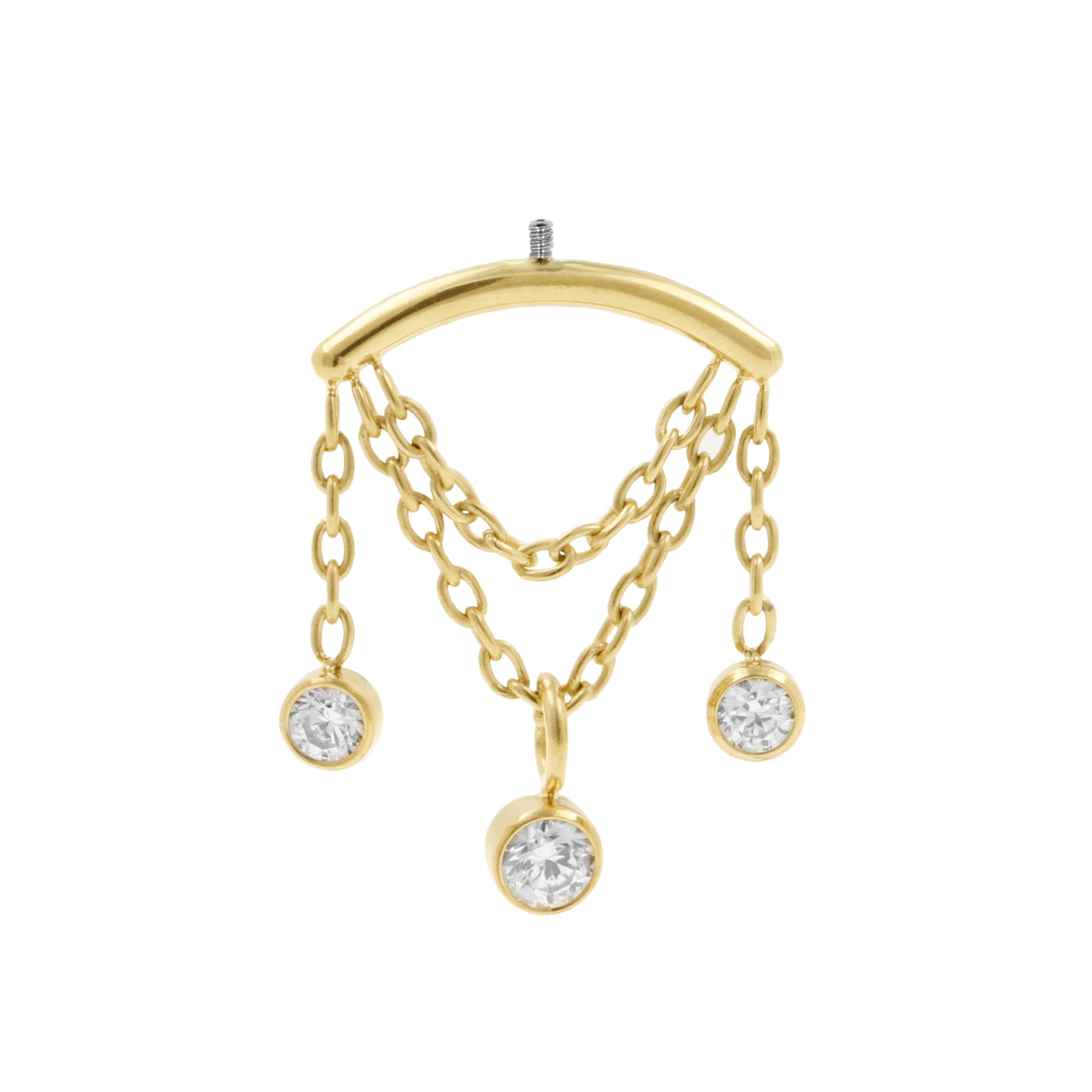 Titanium Vertical Helix Curve With Zirconia Gold