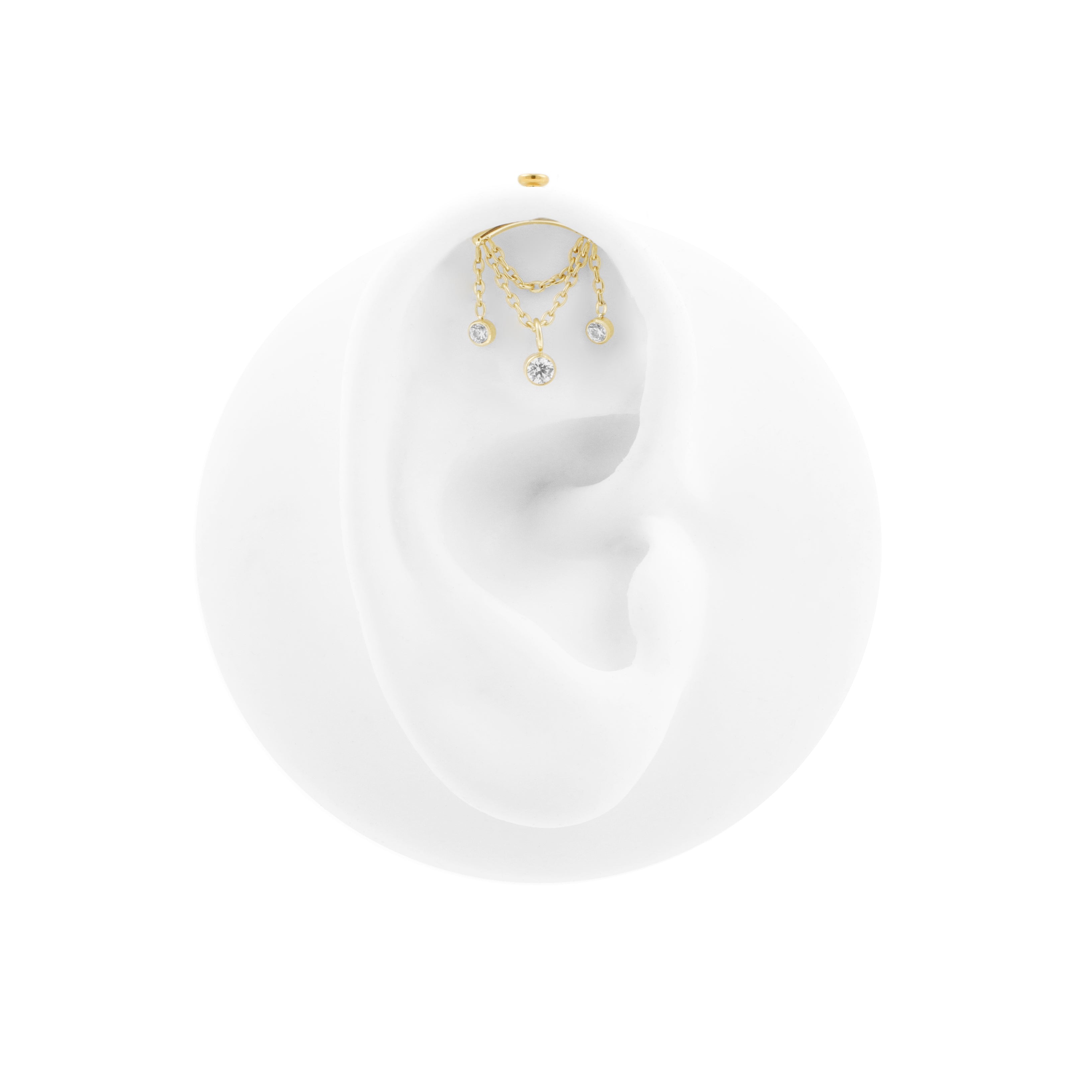 Titanium Vertical Helix Curve With Zirconia Gold