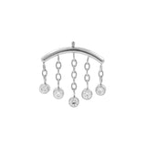 Titan Vertikale Helix-Kurve mit Zirkonia Silber