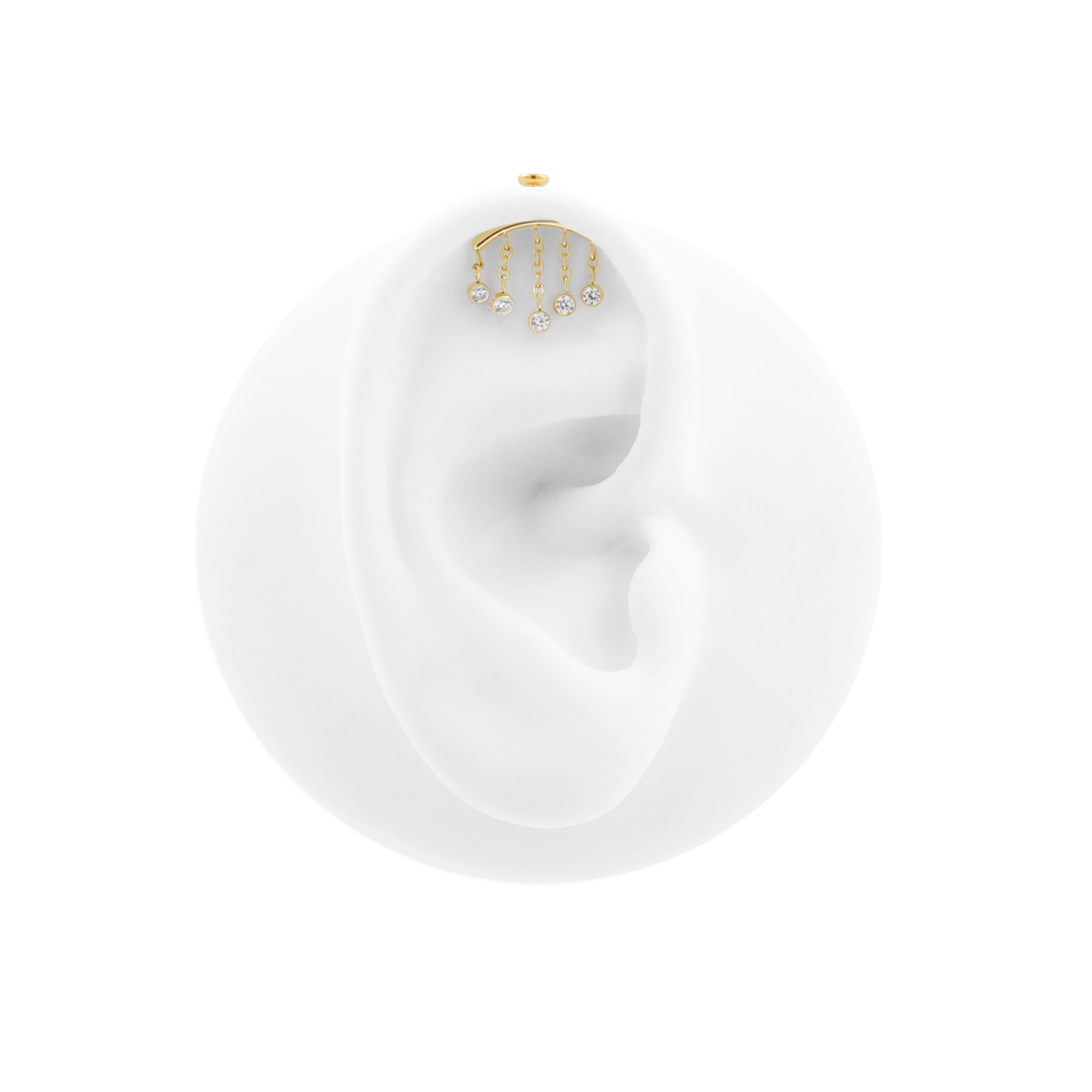 Titanium Vertical Helix Curve With Zirconia Gold