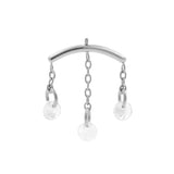 Titanium Vertikale Helix-Kurve mit Zirkonia Silber