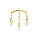 Titanium Vertikale Helix-Curve mit Zirkonia Gold