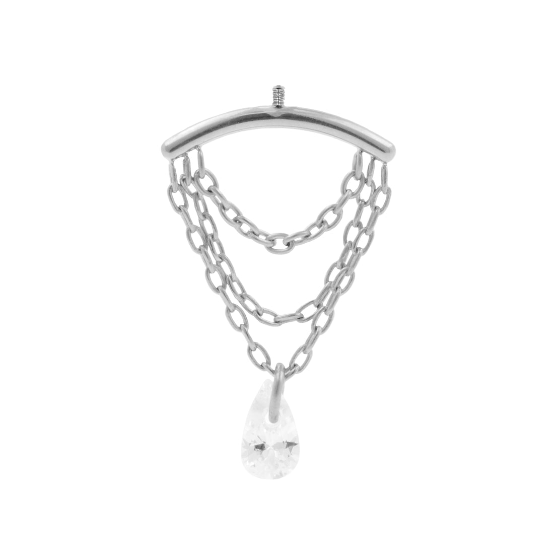 Titanium Vertical Helix Curve With Zirconia Silver