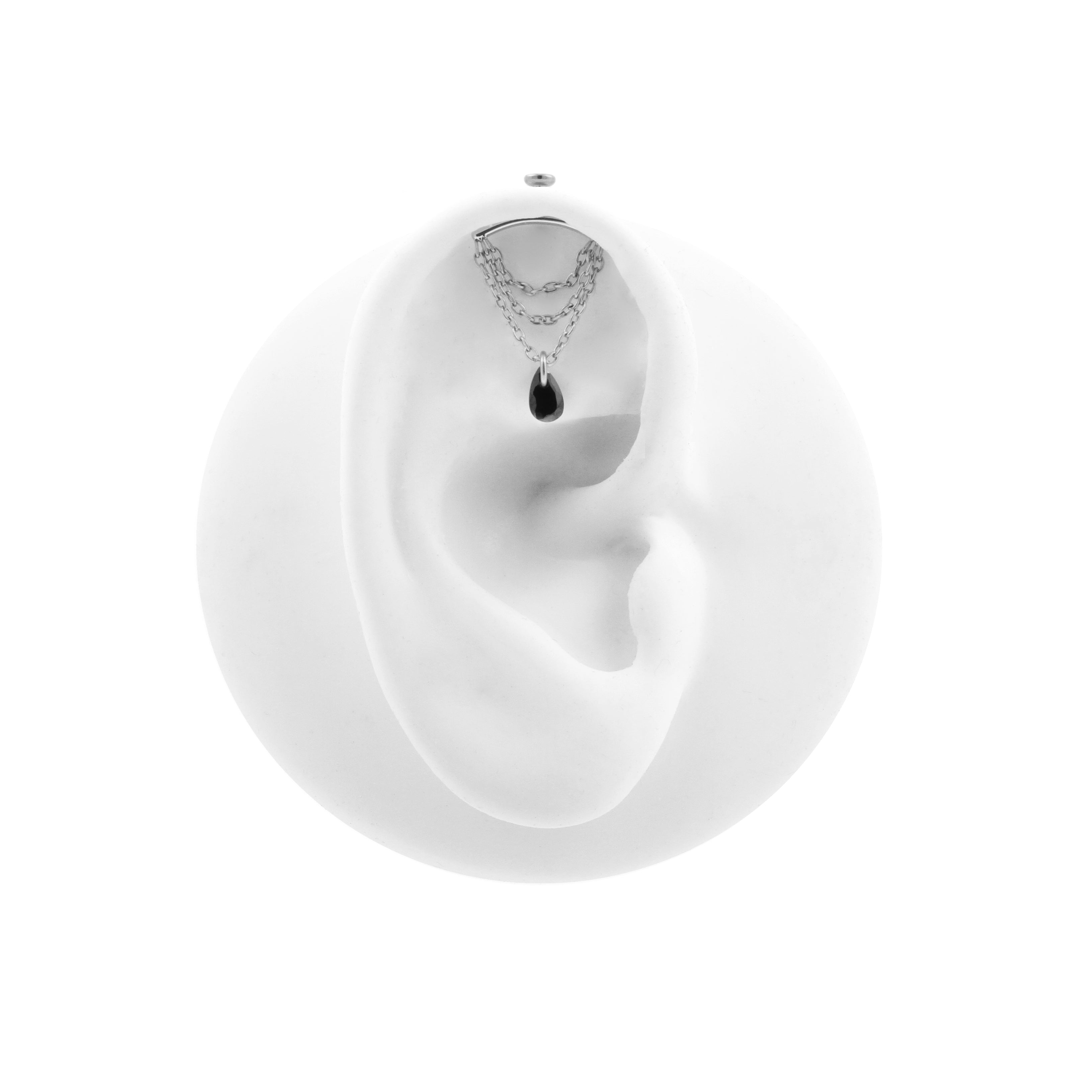 Titanium Vertical Helix Curve With Zirconia Silver