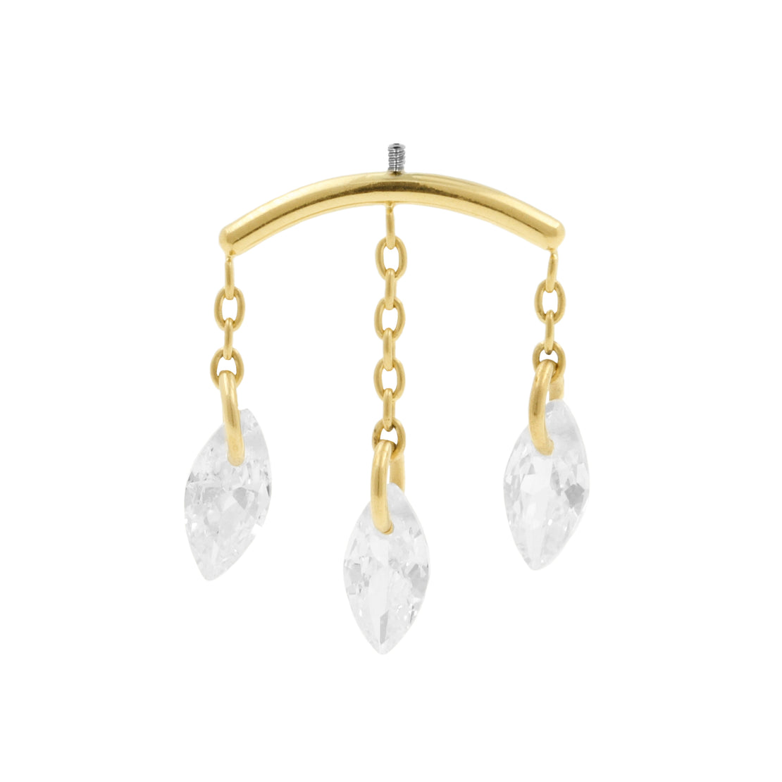 Titanium Vertical Helix Curve With Zirconia Gold