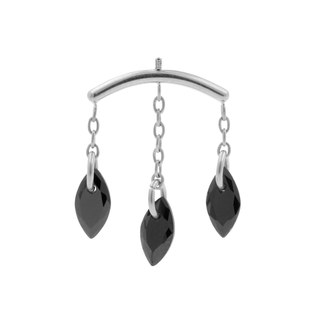 Titanium Vertical Helix Curve With Zirconia Silver